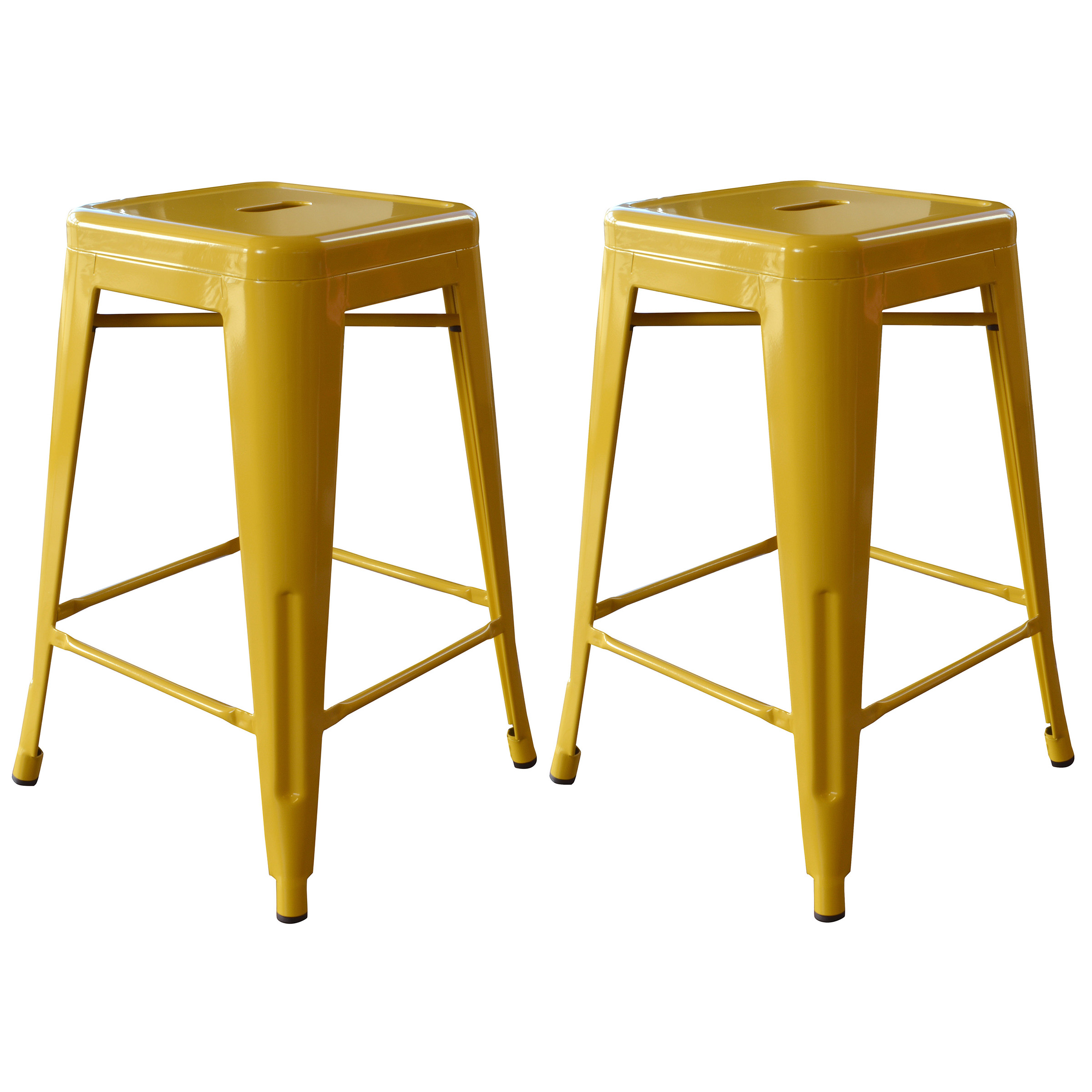 AmeriHome BS24GOLD Loft Gold 24 Inch Metal Bar Stool - 2 Piece