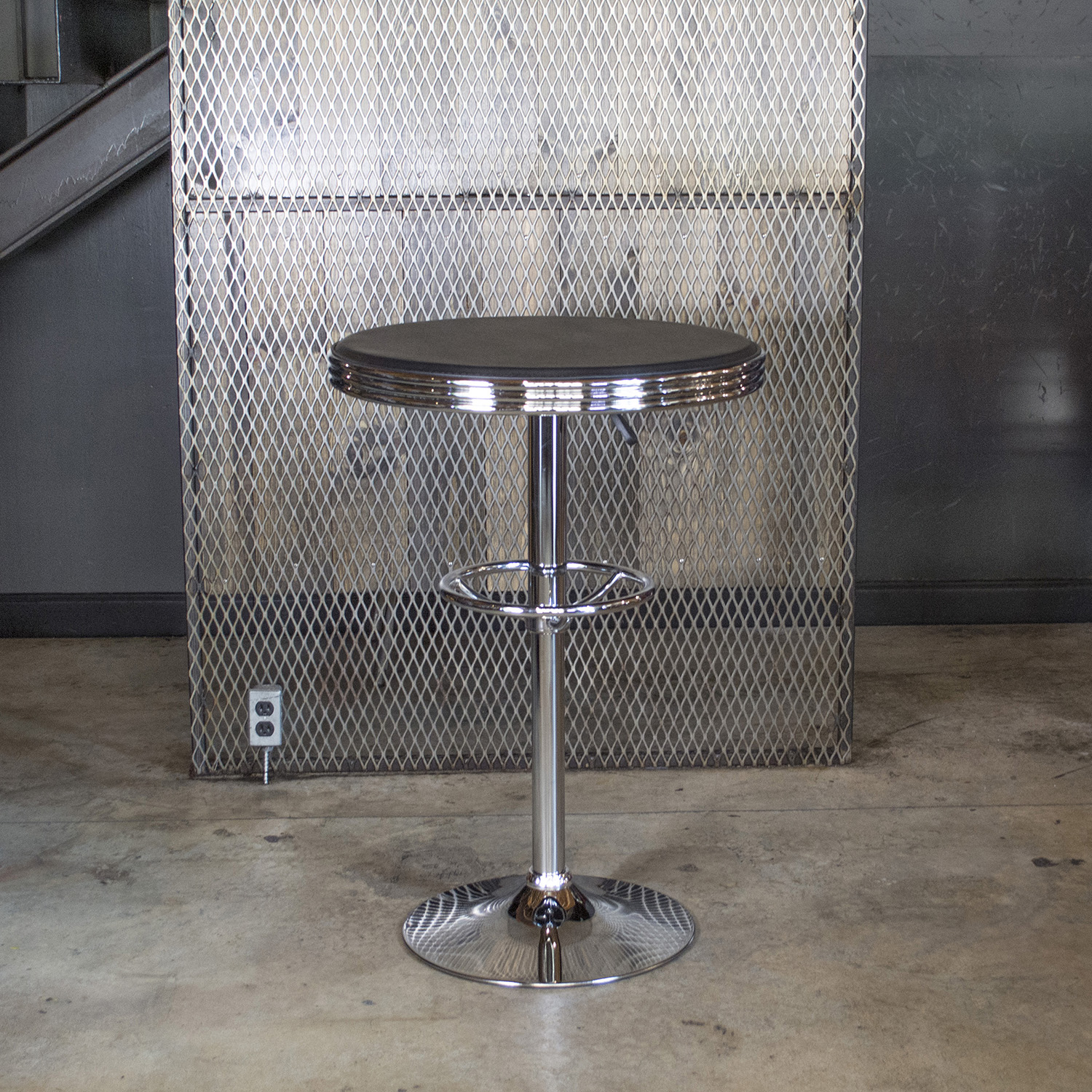 SFTABLE adjustable height works great with pub and bar stools.
